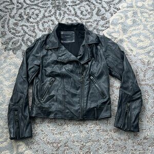 Elodie Faux Leather Moto Jacket Black Small